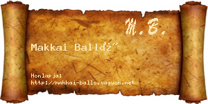 Makkai Balló névjegykártya
